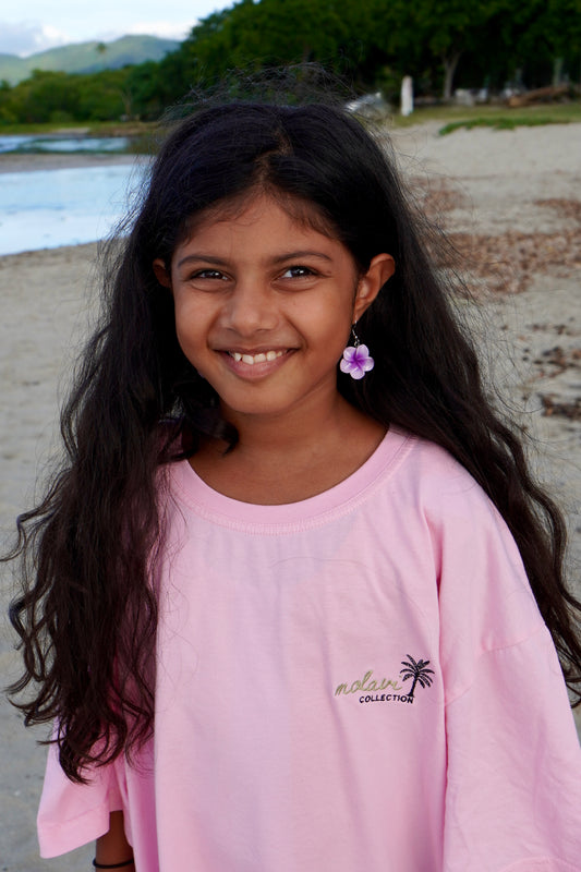 Boucles d'oreilles Plumeria pendantes