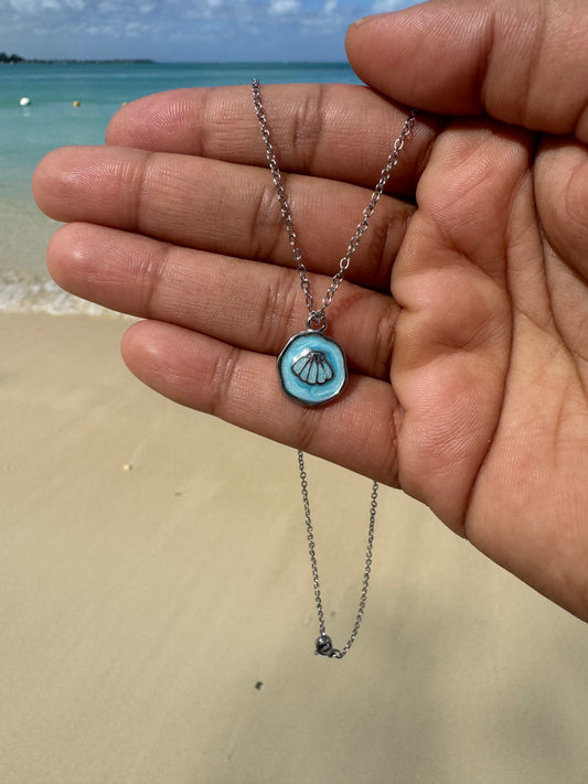 Collier coquillage argenté | ACIER inoxydable