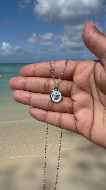 Collier tortue argenté, ACIER inoxydable